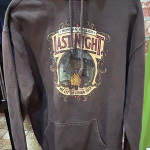 Morgan Wallace Brown Graphic Hoodie size XL